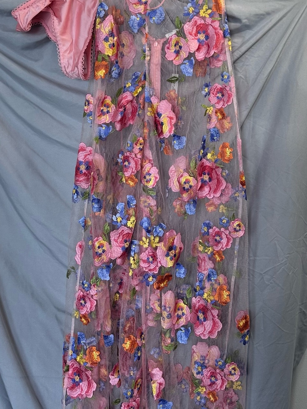 For Love And Lemons Pink Floral Embroidered Maxi Dress - Picture 5 of 6